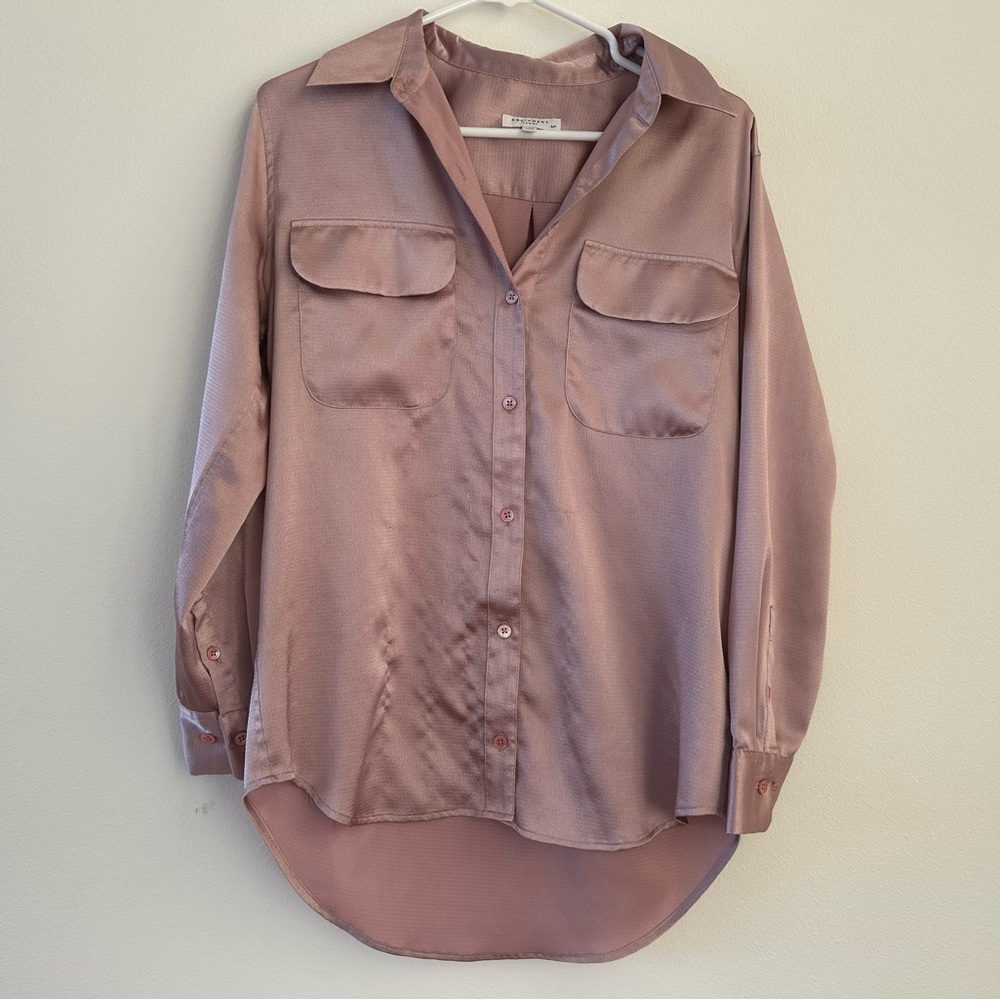 Equipment Dusty Rose Silk Button-Down